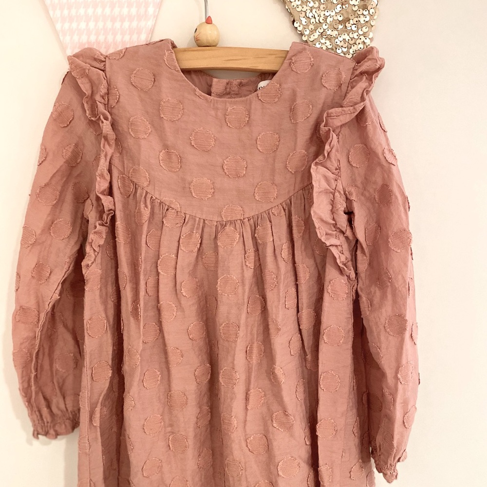 Zara - pink on pink polka dot dress.  Size 3-4